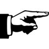 Pointing Hand Symbol Vinyl Decal Sticker for Car/Window/Wall (Black Gloss)