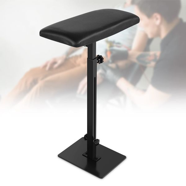 Tattoo Arm Rest, Professional Tattoo Armrest and Legrest, Stand Height Adjustable Foldable Armrest Pad Tattooing Soft Sponge Pad Rest Stand for Studio Salon Tattoo, 180° Tilt, Black