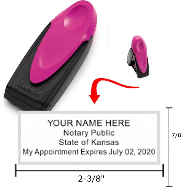 Pink Exclusive Mobile Notary Pocket Stamp | Kansas