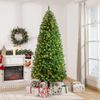 7.5' Pre-Lit Artificial Pine Hinged Christmas Tree Decoration w/ LED Lights