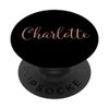 Charlotte Personalized Blush Pink and Black Custom Name PopSockets Swappable PopGrip
