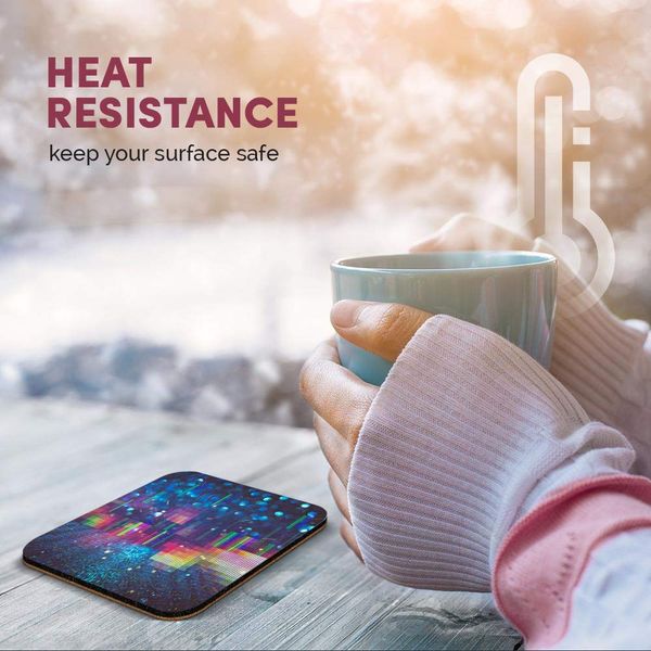 Great Single Coaster Square - Digital Cyber Computer Surface |Glossy Quality Coasters | Tabletop Protection for Any Table Type #21066