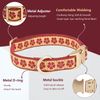 Flower Patterned Dog Collar in Chic Red with Gold-tone Hardware, Adjustable and Durable Pet Accessory for Large Size