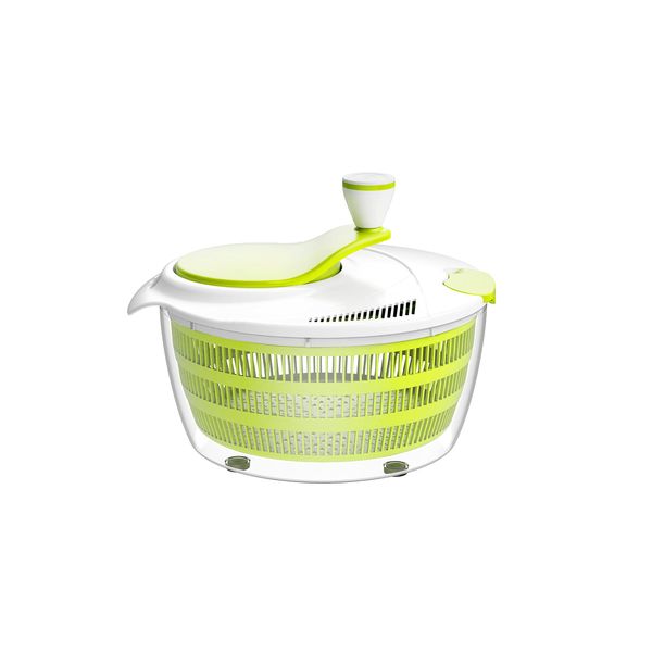 Smile Mom Salad Spinner Large 4 Quarts, ABS,BPA Free Clips & Locking, Lettuce Vegetables Washer Dryer Drainer Crisper Strainer for Home Kitchen Washing & Drying Leafy Vegetables