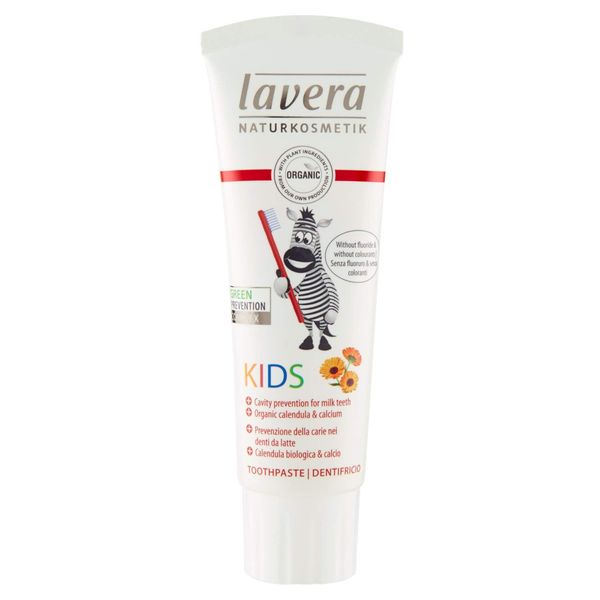 lavera Toothpaste Kids Fluoride Free & Colorant Free Calendula & Calcium Vegan Bio Natural & Innovative Cosmetics Organic Teeth Care 75 ml