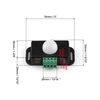 zalati PIR Motion Sensor 12V/24V Infrared LED Dimmer Switch Motion Function Automatic Controller for LED Strips Lights - White