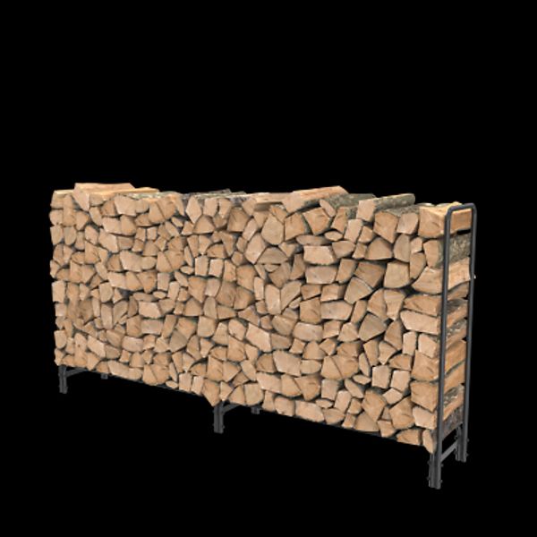 Rustproof 7.6Ft Firewood Rack Outdoor Log Holder For Fireplace Fire Wood Storage