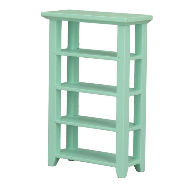 Dollhouse Furniture 1 12 Scale, Plant Stand Indoor, Dollhouse Mini Shelf, 4 Tiers 1:12 Scale Miniature Flower Stand for 1 12 Scale Dollhouse Balcony Decoration (Green)