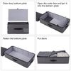 2PCS Foldable Under Bed Storage Box with Plastic Support Liner, Handles, Zipper