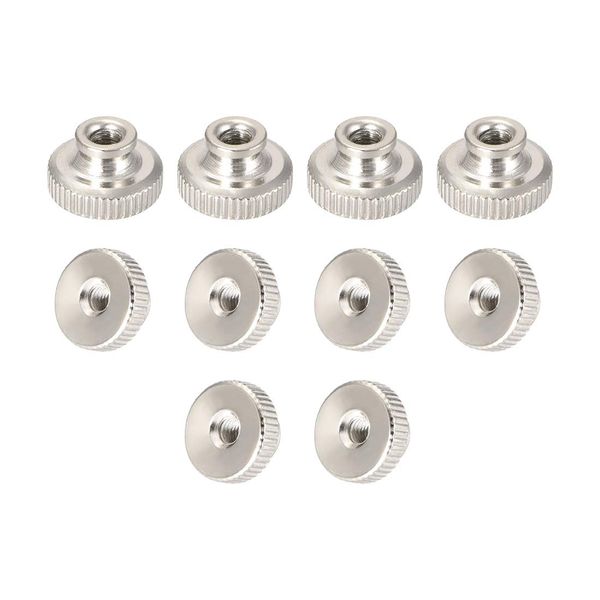 sourcing map Knurled Thumb Nuts, 10Pcs M3x0.5mm Iron Round Knobs Fasteners for 3D Printer Parts, Silver Tone