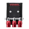 Vessel QB-10MB3R Quick Catcher 3 Row Holder with Magnet, Red