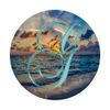 G Teal Beach Ocean Waves Sand Sunset Monogram Initial Letter PopSockets Swappable PopGrip