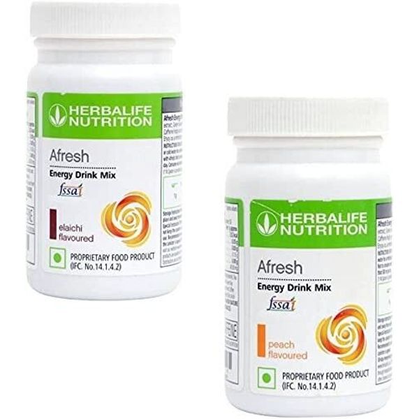 HERBALIFE Afresh Energy Drink - Elaichi & Peach Flavor For Weight Loss