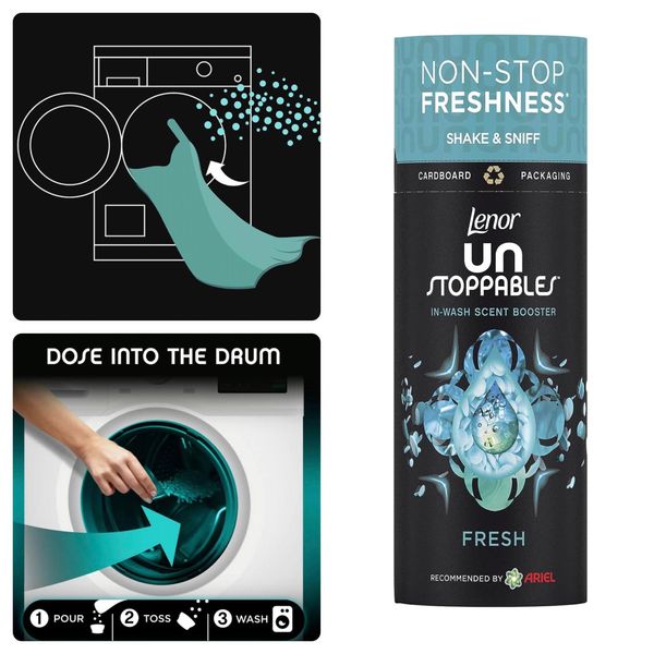 Lenor Unstoppables In-Wash Laundry Scent Booster Beads, 19 Washes, 264g, Fresh