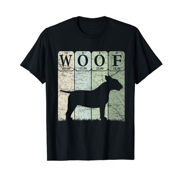 Bull Terrier Dog Periodic Table Elements Dog Lover Woof T-Shirt