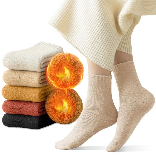 Candybay Women's Winter Warm Socks, Wool Socks, Automatic Heat Generation, Cold Protection, Extra Thick Cloud Feeling Pile, Antibacterial, Odor-Resistant, Heat Retention, Keeps You Dry, Durable,