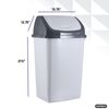 Superio Large Kitchen  Swing Top Trash Can - 13 Gallon, White Smoke 2 Pack