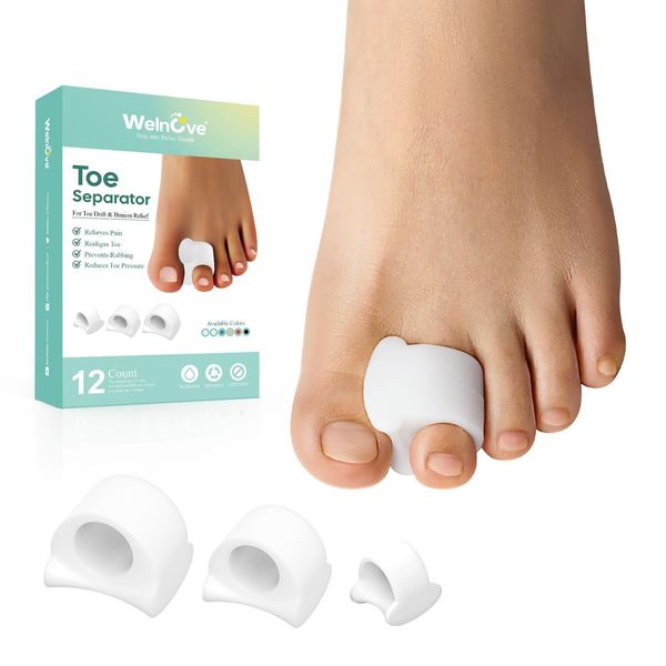 Welnove Toe Separator for Overlapping Toes - Toe Spacers for Bunions - Toe Co...