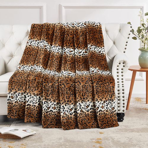 Home Soft Things Animal Safari Style Bed Blanket, Twin(60 in x 90 in) ST Leopard