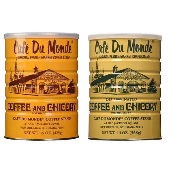 Cafe Du Monde Coffee and Chickory and French Roast Bundle. New Orleans Coffee Bundle Includes One 15 ounce Original Coffee And One 13 Ounce