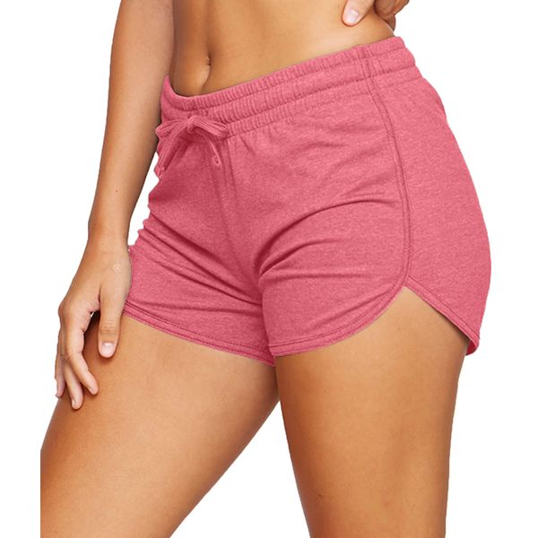 EUHOM Shorts Damen Sommer Sporthose Kurze Hose Jogginghose Baumwolle Gym Sport Shorts Sommerhose Leichte Sweatshorts Running Shorts (Rosa, XS)