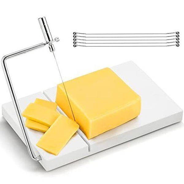 Cheese Slicer Marble Cheese Cutter with 6 Wires 8 L x 5 W Heavy Duty Chee