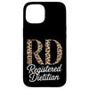 Leopard Print RD Registered Dietitian Case for iPhone 15