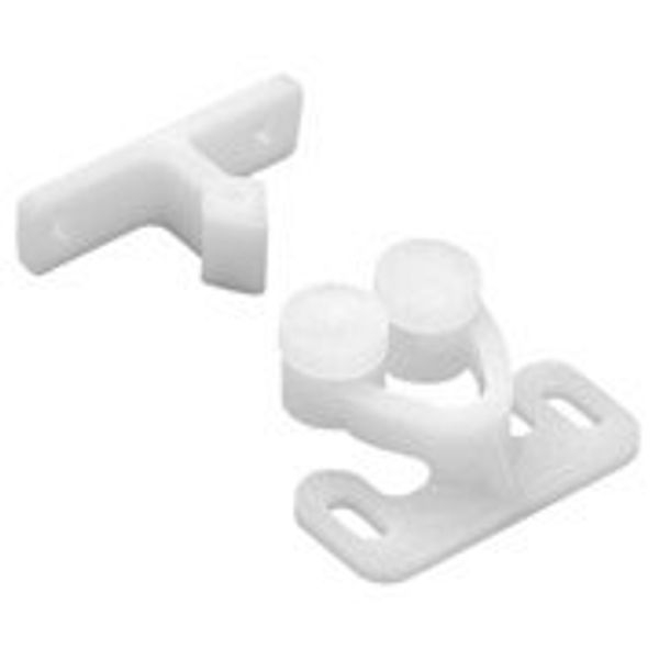 Pro Pack of 5Pcs, Plastic Double Roller Catches, 7.0 Lb., White,