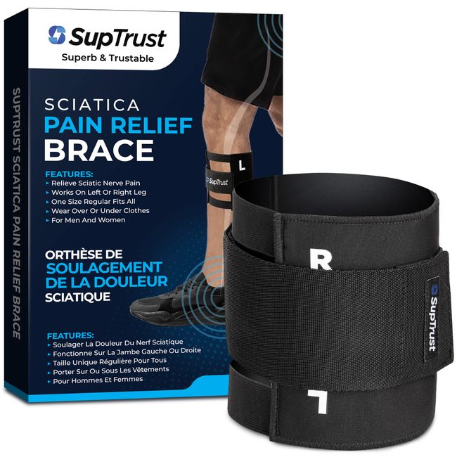 Sciatica Pain Relief Devices for Calf 14-19INCH, ReActive+ Sciatica Pain Relief Brace with Pressure Pad for Maximum Pain Relief for Sciatica, Sciatic Nerve Brace, Sciatica Nerve Pain Relief Product by Suptrust 2023, Better Sciatica Brace Than What You've 