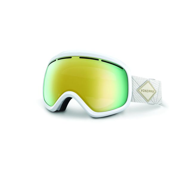 VonZipper - Dba Skylab Ski Goggles, White Gloss/Gold Chrome/Bonus Yellow