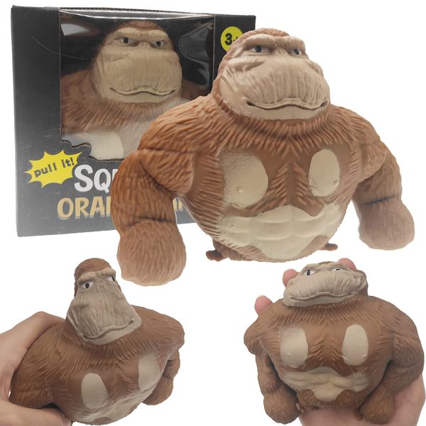 Monkey Toy Figure for Kids and Adults, Decompress and Stretch Stress Gorilla, Stress Relief Toy for Children and Adults, Gift for Easter, Birthday