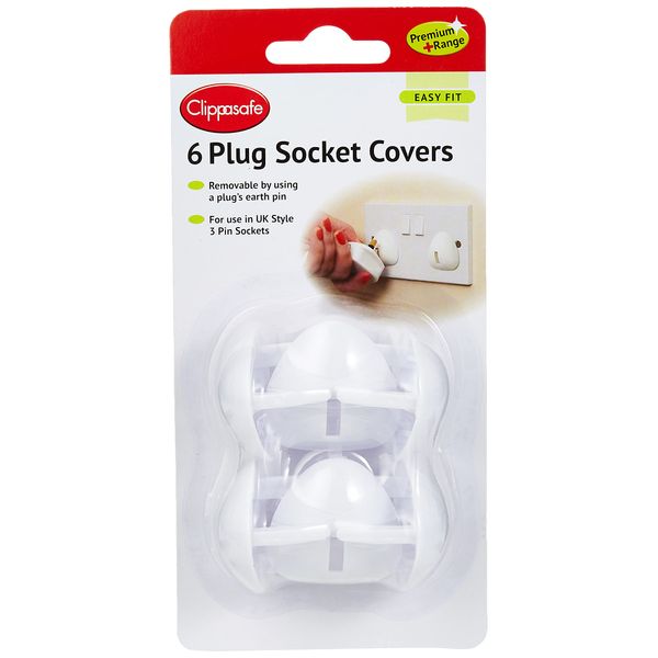 Clippasafe Plug Socket Covers, Pack of 6, White