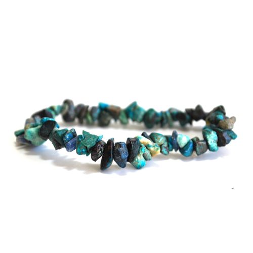 Reiki Energy Charged Chrysocolla Crystal Chip Bracelet (Beautifully Gift Wrapped)