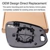 Driver Side Mirror for Toyota Highlander (US Version) 2014-2019 Heated Left Side Mirror Replacement Glass