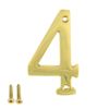 ZW Hardware A200 3 Inch Bright Brass House Number 4