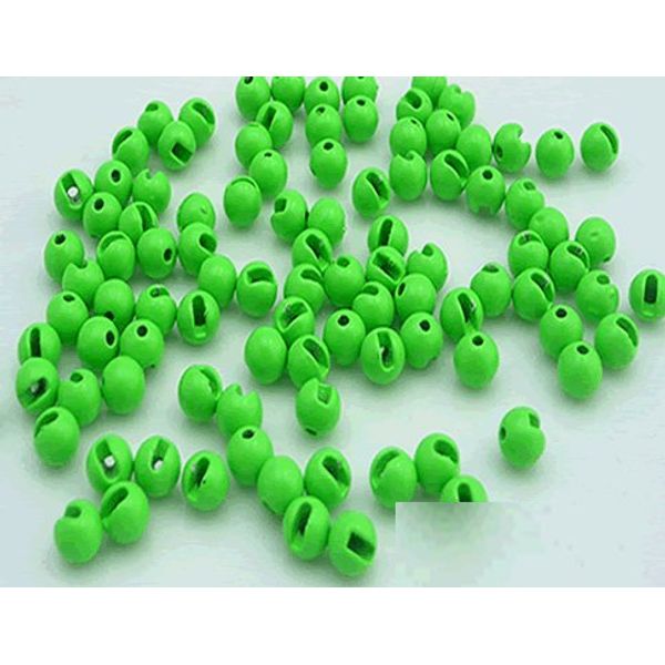 TroutLegend Slotted Tungsten Beads - Fl Green - 4.0 mm