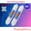 2XT40 Inline Carbon Filter Coconut RO Water Filter System 10"x2" 1/4" Outlet