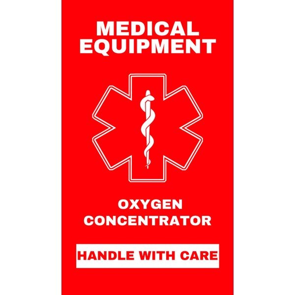 Oxygen Concentrator Medical Alert Equipment Luggage Tag - Handle with Care, DOT and ACAA regulations (MELT-118) Quantity (10)