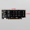 PRATYAHARA Double-Sided 4-Disk NVME Card PCIeX16 to M.2 M-Key NVMEx4SSD 2U Server Array Expansion Adapter Split Card