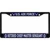U.S. Air Force Retired Chief Master Sergeant Black License Plate Frame