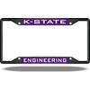 Kansas State K STATE ENGINEERING Black License Plate Frame