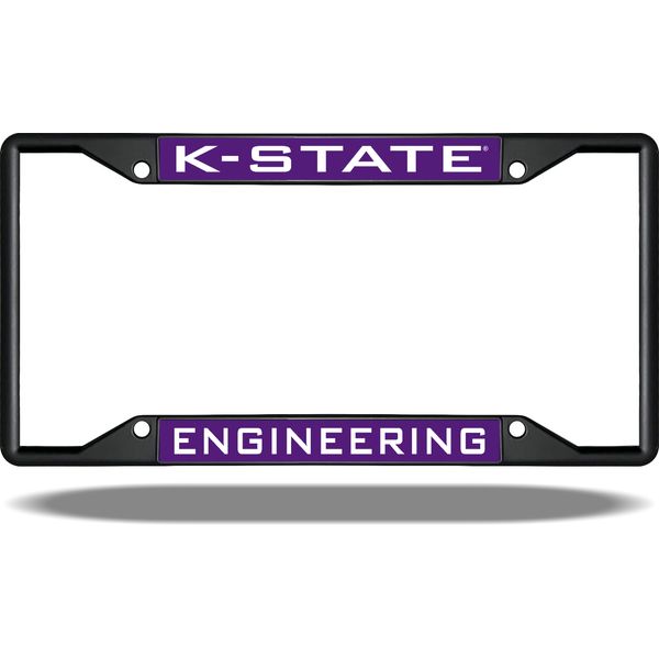 Kansas State K STATE ENGINEERING Black License Plate Frame