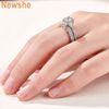 Newshe Bridal Band Set  Promise Ring for Her Solid Silver Perfect Gift Size 7