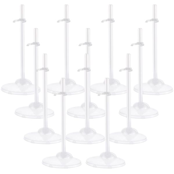 Abeillo 12 Pcs Adjustable Doll Stands Display Holder, Transparent and Lightweight Doll Display Stand, Suitable for 9 -12 inches Dolls Monsters, Action Figure Stand Doll Accessories