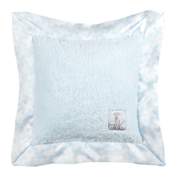 Little Giraffe Chenille Houndstooth Pillow (Blue)