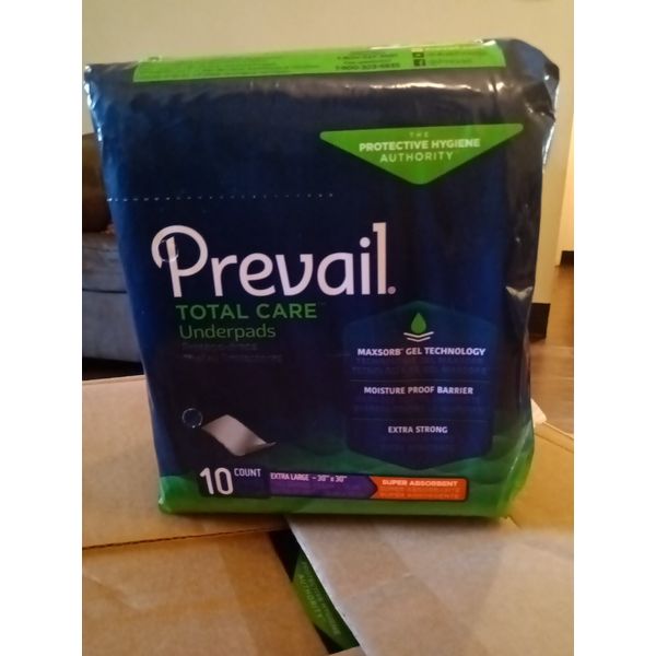 Prevail Total Care Underpad Heavy Absorbency 30X30" 10 ct Pack
