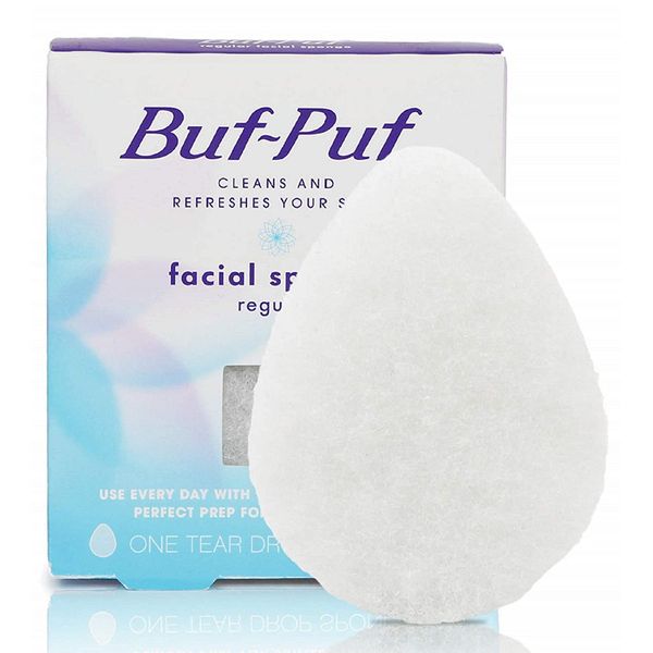 Buf-Puf Regular Facial Sponge – Face Scrubber for Combination Skin – 1 Each (Pack of 5)
