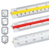 30cm Triangular Plastic Scale Ruler for Architects & Engineers - Grooves Design, 1:100 Scale, Professional Cutting Ruler