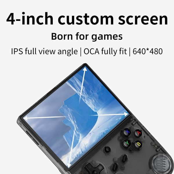 RG40XX V Retro Handheld Game Console 4.0 inch IPS Screen Joystick RGB Lighting Linux 64-bit System 3200mAh Video Gaming Console Supports 5G WiFi Bluetooth RG 40XXV (RG 40XXV Transparent Black)