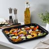 PNJB 3Pcs Deep Rectangle Baking Tray, Nontoxic Cookware, Heat Resistant and Rust-Less, Nonstick and Dishwasher, Nonstick Rectangular Bake Pan,